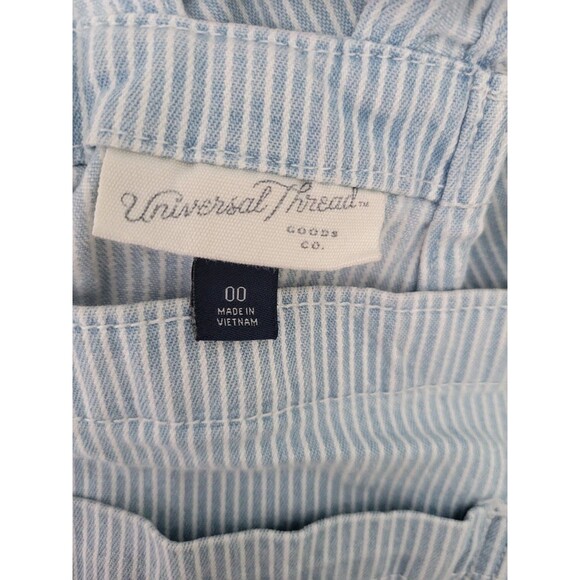universal thread Women's Bip Overalls Striped Ligh Blue Size 00 - Picture 7 of 10